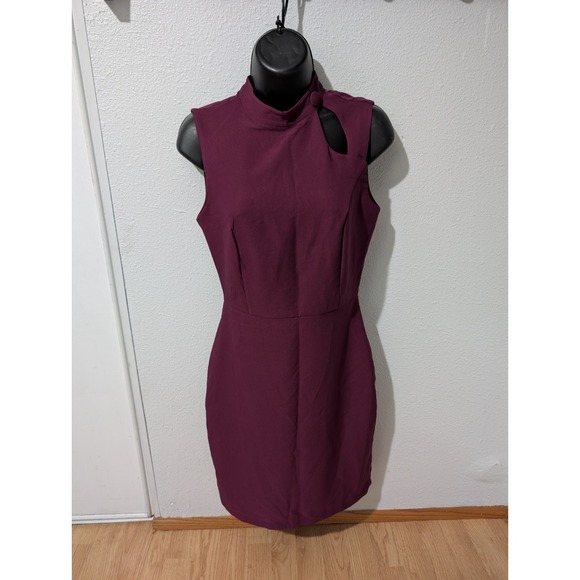 Trendyol Dresses & Skirts - NWT‎ Trendyol Plum Mock Neck Sleeveless Midi Dress Size 2 EU34 Cutout Detail